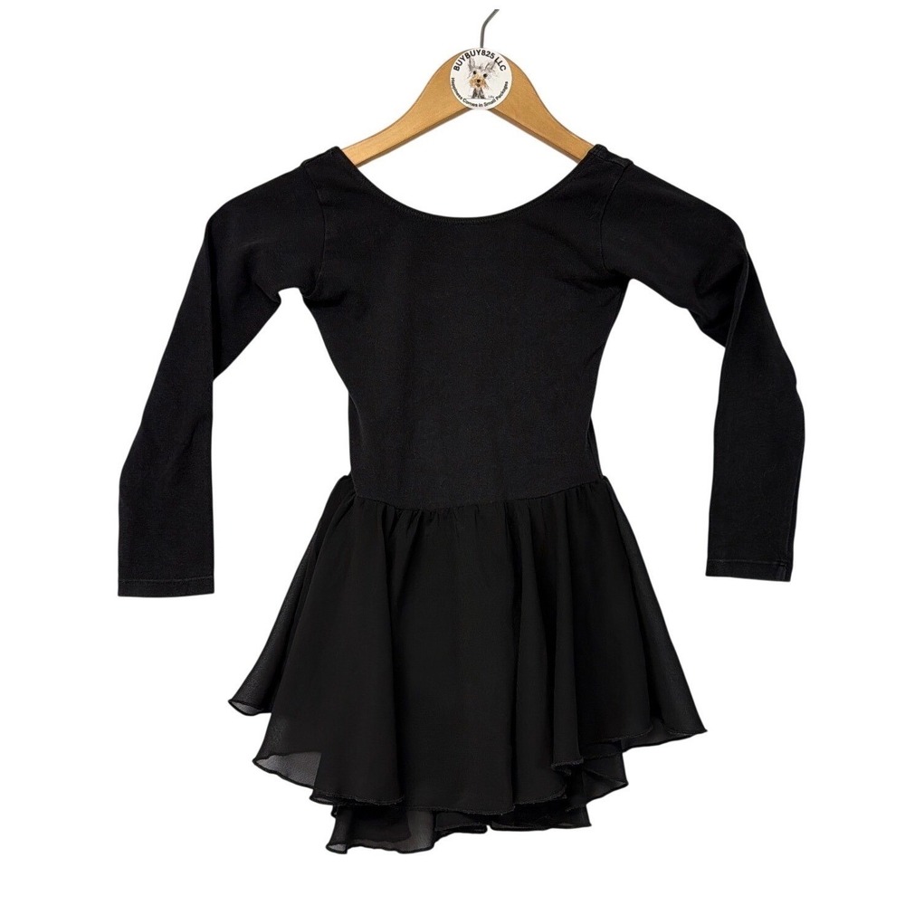 Arshiner Black Long Sleeve Ballet Dance‎ Leotard Dress Kids Size 140